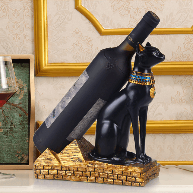 Ancient Egyptian Cat God Wine Bottle Holder