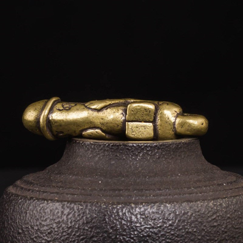 Unique Brass Male Penis Pendant - High - Quality, Edgy Jewelry for Statement - Makers