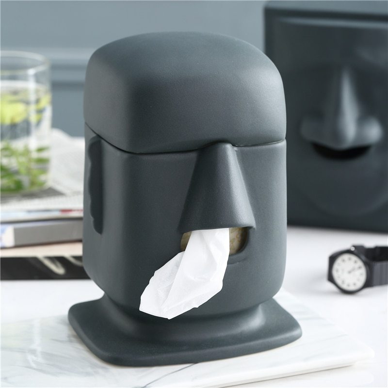 Moai Statue Ceramic Drawer - Functional & Exotic Home Decor