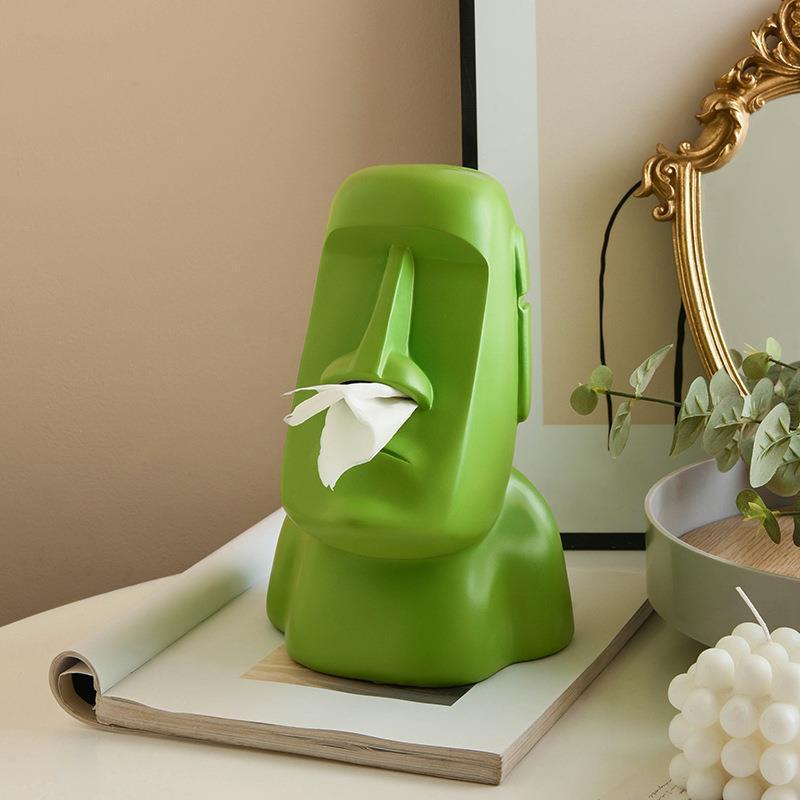 Unique Moai Stone Statue Mouth Tissue Box Decoration - A Must - Have Home Accessory!