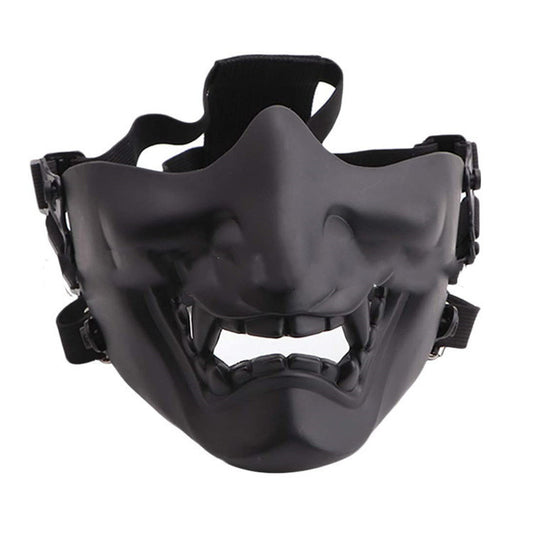 Menacing Black Demon - Style Airsoft Mask for Cosplay & Outdoor Games