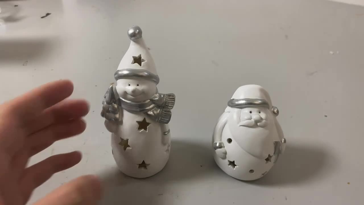 Santa Claus Snowman LED Festival Home Decoration Decoration Resin Crafts