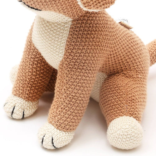 Handmade Peach Color Pattern Puppy Plush Toy – Adorable, Soft & Perfect for Gifts | Unique Handcrafted Design