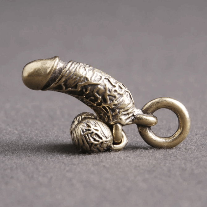 Brass Male Penis Pendant Keychain Pendant youcantbringitwithyou