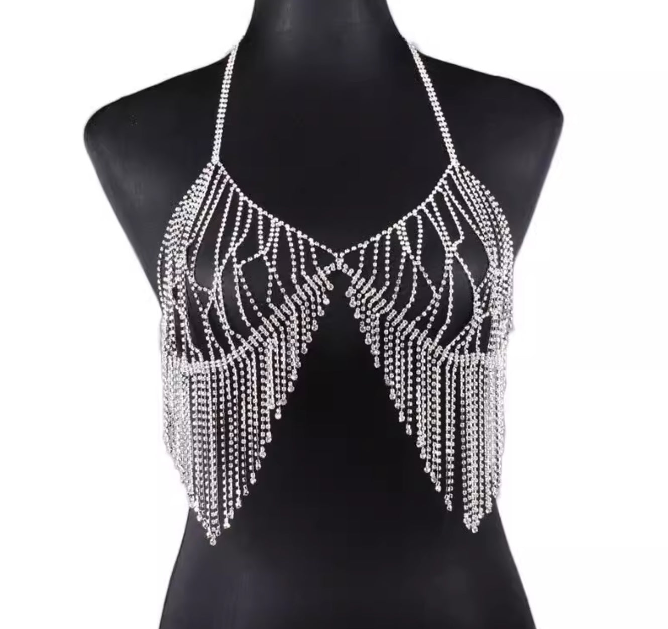 Dazzling Diamond Set Chest Chain - Add Glamour and Shine to Your Look