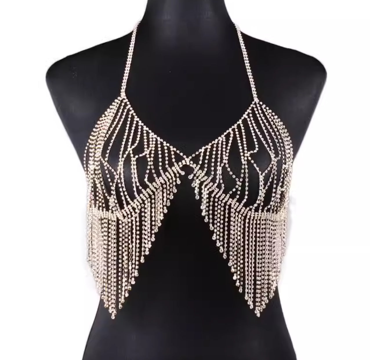 Dazzling Diamond Set Chest Chain - Add Glamour and Shine to Your Look