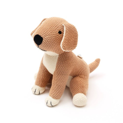 Handmade Peach Color Pattern Puppy Plush Toy – Adorable, Soft & Perfect for Gifts | Unique Handcrafted Design