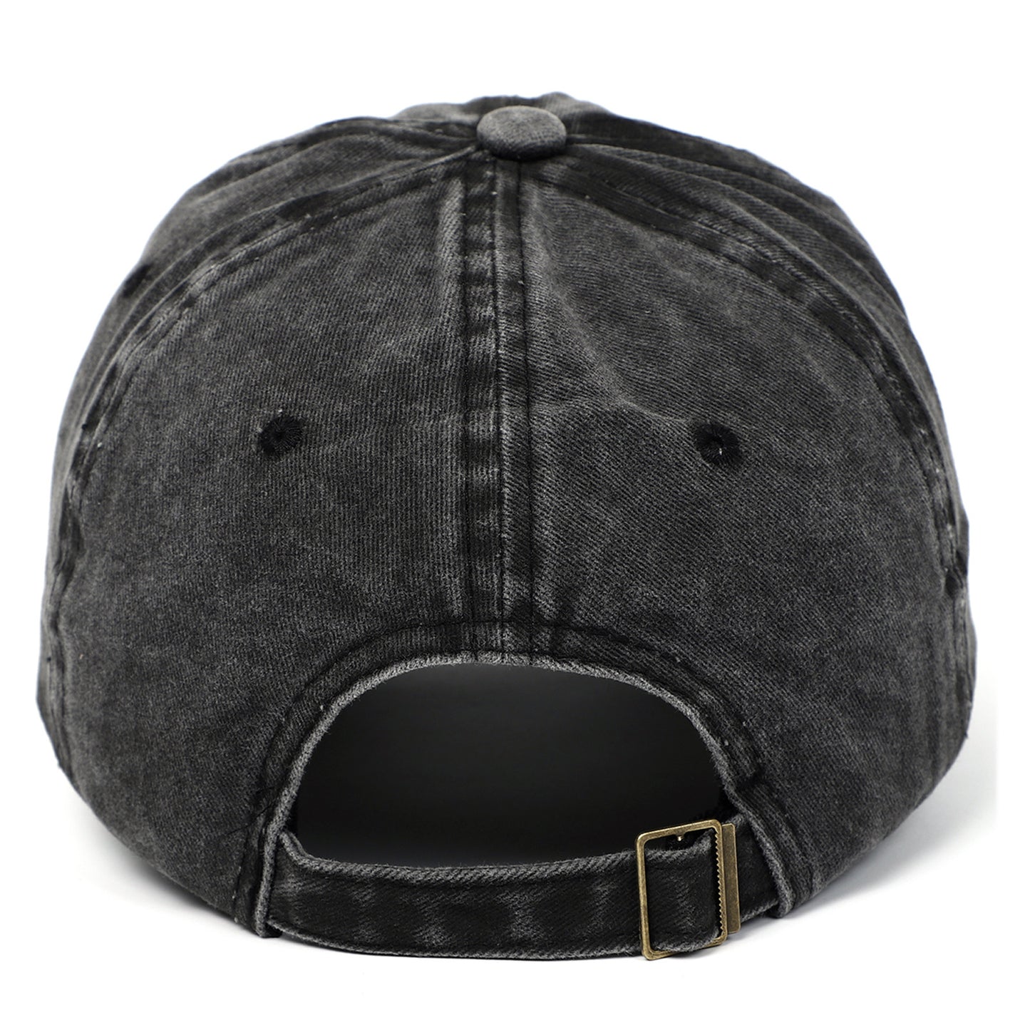 Distressed Gray Baseball Cap with Ghost & Halo Embroidery