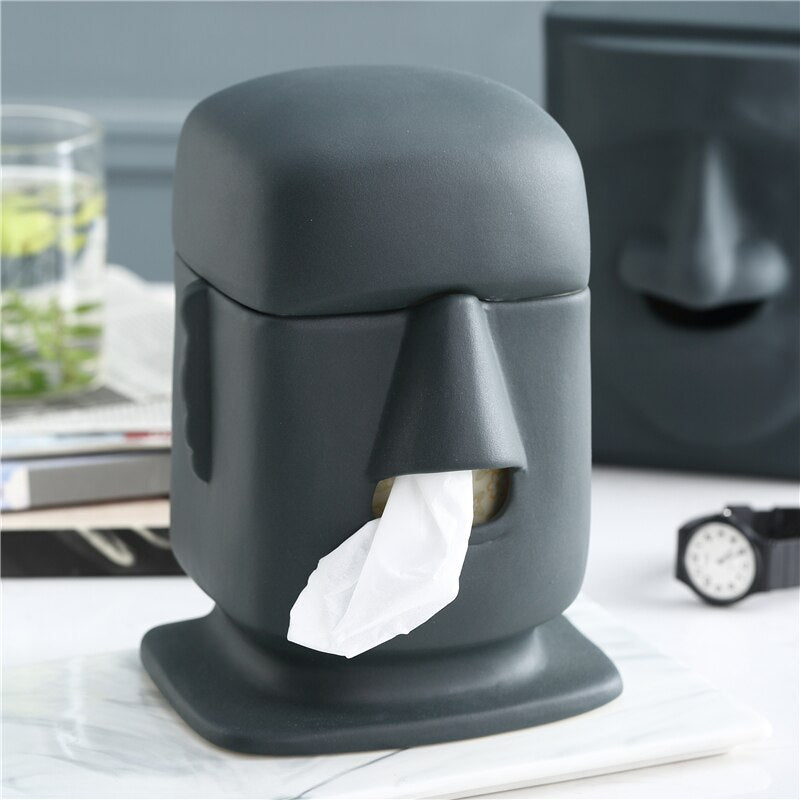 Moai Statue Ceramic Drawer - Functional & Exotic Home Decor