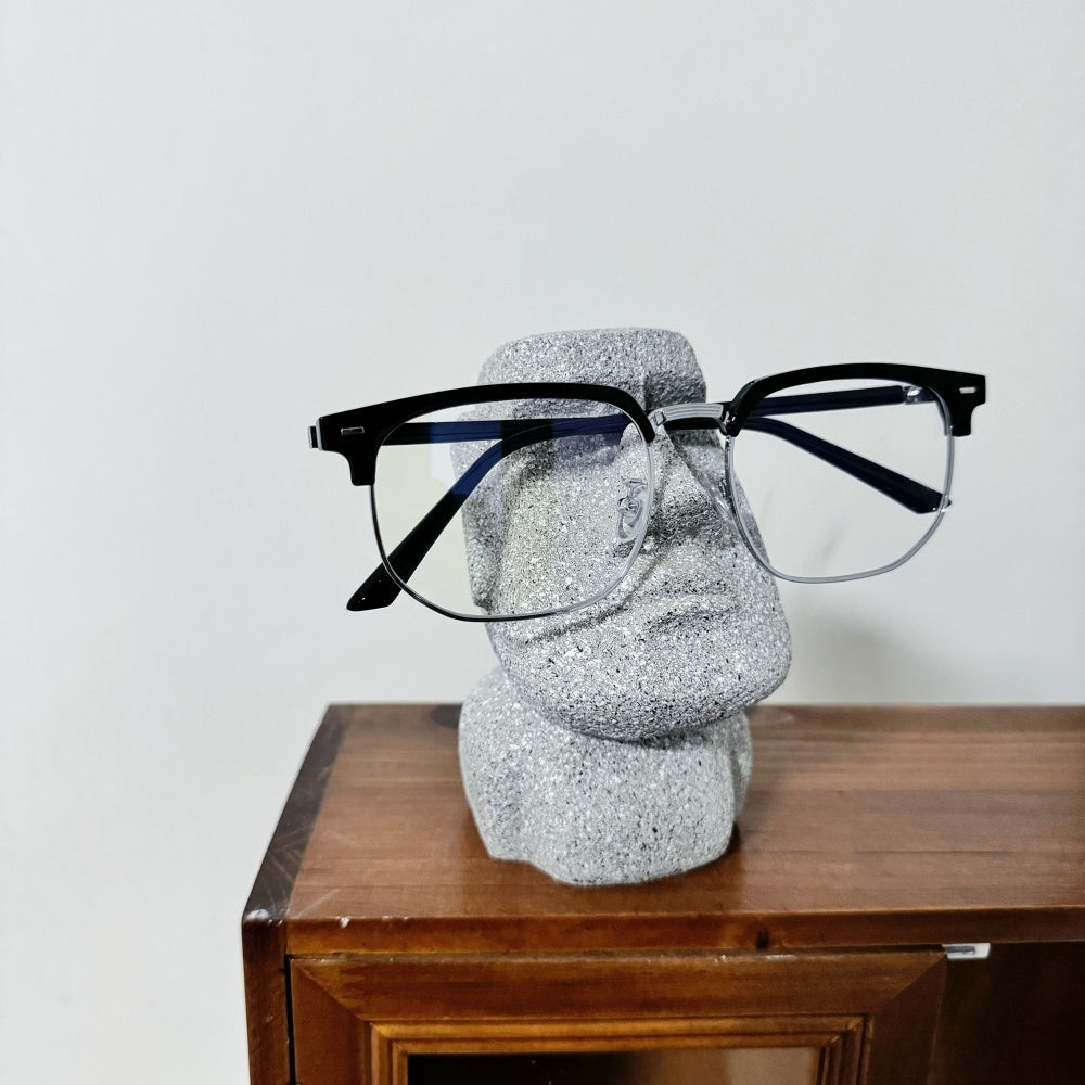 Moai Stone Statue Decoration - Creative Glasses Bracket for a Stylish Home