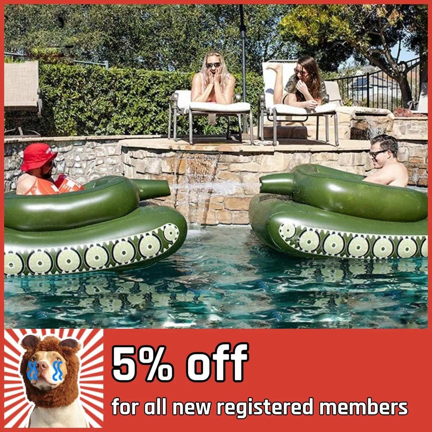 Tank Shape Cool Swimming Ring youcantbringitwithyou