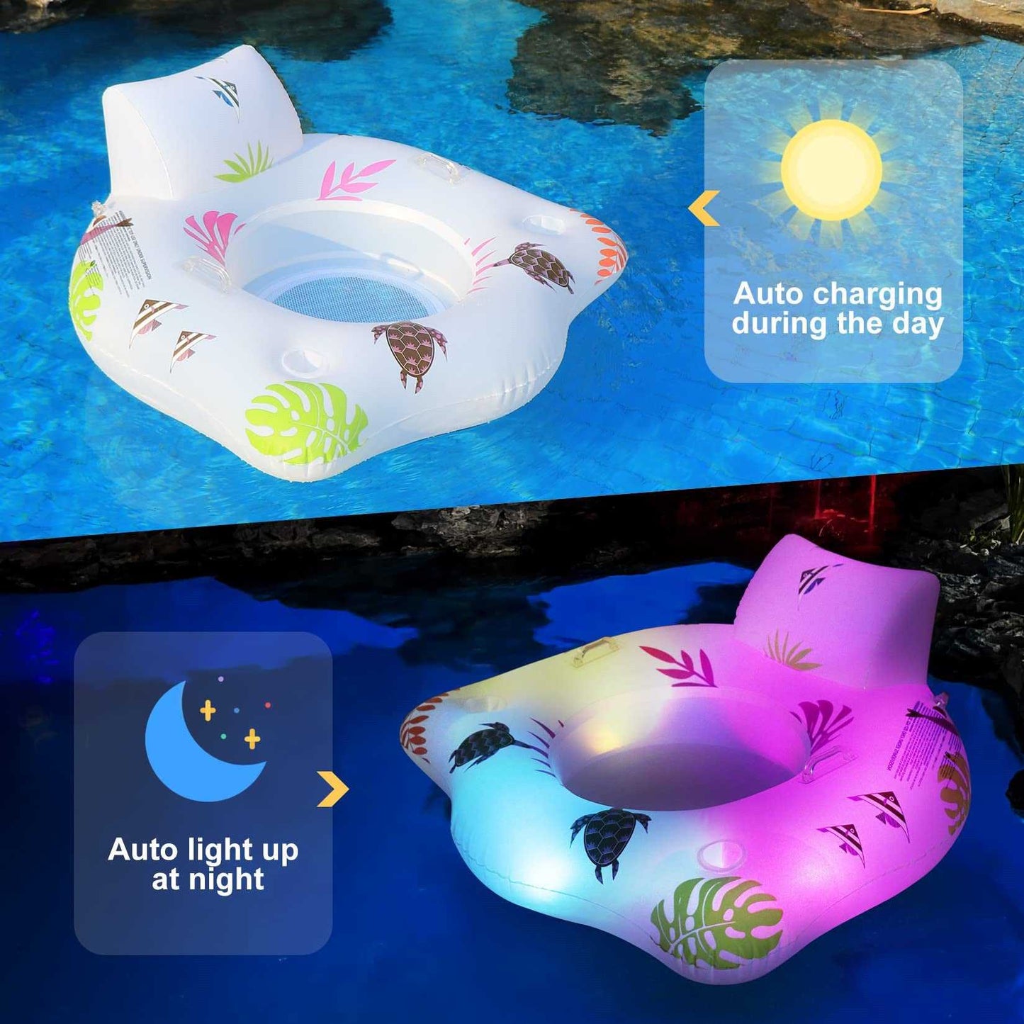 Inflatable Float Luminous U-shaped Seat Float