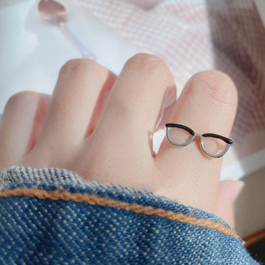 Cute Glasses Ins Girl Open Ring youcantbringitwithyou